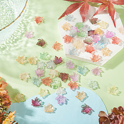 90Pcs 9 Colors Baking Paint Transparent Glass Pendants&nbsp;DGLA-TA0001-61