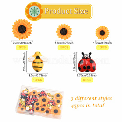 45Pcs 5 Styles Opaque Resin Cabochons&nbsp;CRES-YW0001-36