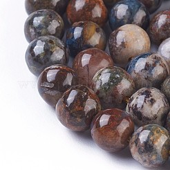 天然ピーターサイト連売り  ラウンド  10mm  穴：1.2mm  約38個/連  15.6インチ（39.5cm）&nbsp;G-O183-06C