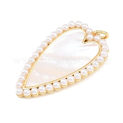 Brass with Natural White Shell Pendants&nbsp;KK-C162-005B-G