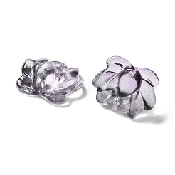 透明ガラス コネクタ チャーム  蓮の花のリンク  グレー  15.5x20.5x7mm  穴：1.4mm&nbsp;GLAA-A015-01B