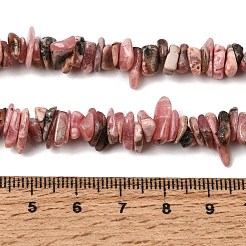 天然アルゼンチンロードナイトビーズ連売り  チップ  5.5~13x5.5~8.5x1~3.5mm  穴：0.7mm  32.28''（82センチメートル）&nbsp;GG-CBAC13F-B04-01