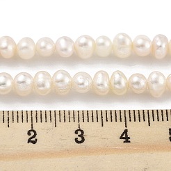 天然養殖淡水パールビーズ連売り  ポテト  桃パフ  4~5mm  穴：0.6mm  約43~44個/連  7.09インチ（18cm）&nbsp;PEAR-C003-17B