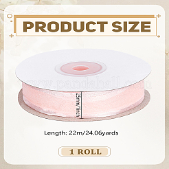 ポリエステルリボン1ロール  オーガンジーリボン  洋服アクセサリー  ピンク  1インチ（25mm）  約24.06ヤード（22m）/ロール&nbsp;OCOR-LP0002-17A