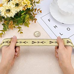 ポリエステルシルクリボン  服飾材料  花柄のフラット  ブラウン  1-1/8インチ（30mm）  25 m /ロール&nbsp;OCOR-WH0065-16B
