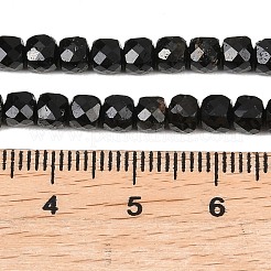 天然石ブラックトルマリンビーズ連売り  多面カット  キューブ  4~5x4~5x4~5mm  穴：0.9mm  約88~98個/連  15.35''~15.55''（39~39.5センチメートル）&nbsp;G-P612-B01-01
