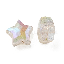 UV Plating Rainbow Iridescent Transparent Crackle Acrylic Beads&nbsp;OACR-P010-09E