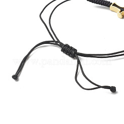 カップルの親友のためのクロスブラスマイクロパヴェキュービックジルコニア編組ビーズブレスレット  ミックスカラー  内径：5/8~3-1/8インチ（1.7~8cm）  2個/セット&nbsp;BJEW-JB06794