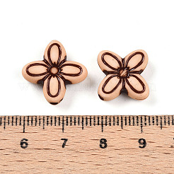 不透明なアクリルビーズ  花  桃パフ  16.5x16.5~17x5.5mm  穴：1.8mm  約735個/500g&nbsp;SACR-T017-21