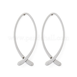 304ステンレススチールスタッドピアス  魚  ステンレス鋼色  35.5x14.5mm&nbsp;EJEW-Z089-10P