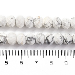 天然石ハウライトビーズ連売り  多面カット  ロンデル  8x6mm  穴：1mm  約63~64個/連  14.96''~15.35''（38~39センチメートル）&nbsp;G-K380-A10-01
