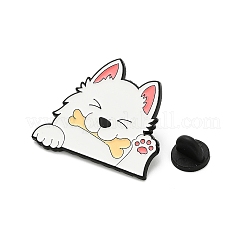 犬用エナメルピン  バックパック用合金ラペルピンバック  ホワイト  30.5x34.5mm&nbsp;JEWB-I048-02EB-02