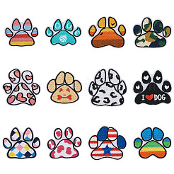 12Pcs 12 Colors Devil's Claw Embroider Thread Cloth on/Sew On Patches&nbsp;PATC-TA0001-39