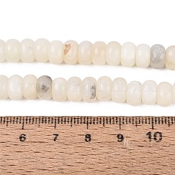 天然な白アフリカオパールビーズ連売り  ロンデル  スムーズ  7.5~8.5x4~5.5mm  穴：0.9~1mm  約75~94個/連  14.76~15.35インチ（37.5~39cm）&nbsp;G-N367-02A-01