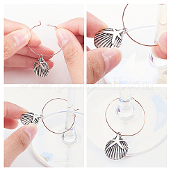 Brass Wine Glass Charm Rings&nbsp;KK-PH0036-51RG