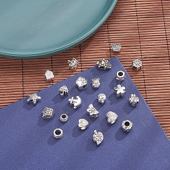 50Pcs 50 Style Tibetan Style Alloy European Beads&nbsp;TIBE-YW0001-21
