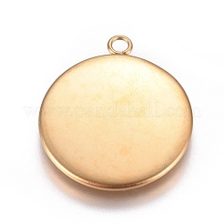 Ion Plating(IP) 304 Stainless Steel Pendant Cabochon Settings&nbsp;X-STAS-G127-13-22mm-G