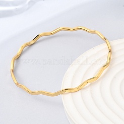 Twisted 304 Stainless Steel Bangles for Women&nbsp;BJEW-D408-04G