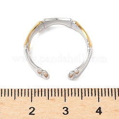 竹ジョイント 304 ステンレススチール カフリング  ツートンオープンリング  ゴールデン·ステンレス鋼色  5.5mm&nbsp;RJEW-S626-06GP-A