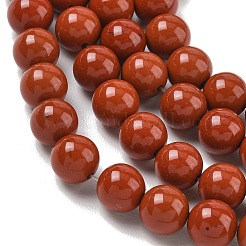 天然石レッドジャスパービーズ連売り  ラウンド  グレードAA  レッド  8mm  穴：1mm  約48個/連  15.1インチ&nbsp;G-F348-01-8mm-AA