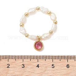 3Pcs Natural Cultured Freshwater Pearl Beaded Stretch Finger Rings&nbsp;RJEW-JR01009
