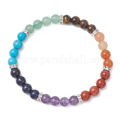 Chakra Natural Mixed Gemstone Beads Stretch Bracelets for Women&nbsp;BJEW-JB13200-01
