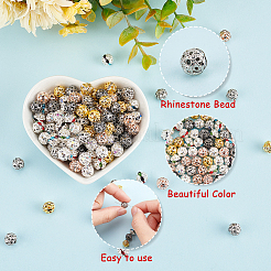 300Pcs 6 Colors Alloy Rhinestone Beads&nbsp;FIND-GL0001-23