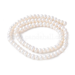 天然養殖淡水パールビーズ連売り  ポテト  グレード5 A  雪  4~5mm  穴：0.6mm  約84~87個/連  14.09''~14.96''（35.8~38センチメートル）&nbsp;PEAR-I007-07Q-08A