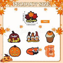 7Pcs 7 Styles Thanksgiving Day Themed PVC Plastic Beads&nbsp;SIL-SZ0001-98