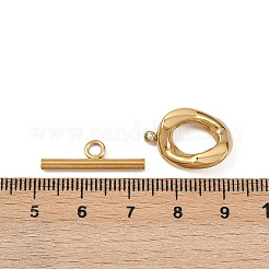 Oval 304 Stainless Steel Toggle Clasps&nbsp;STAS-L022-537G