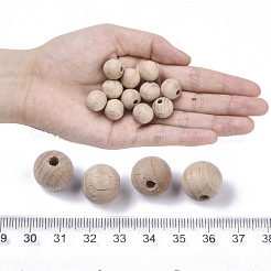 Natural Beech Wood Beads&nbsp;WOOD-T020-01B