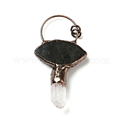 Natural Quartz Crystal & Labradorite Nuggets Big Pendants&nbsp;G-D468-19R