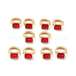 Rectangle Cubic Zirconia Hoop Earrings&nbsp;EJEW-F281-04-G