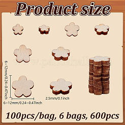 600Pcs Flower Unfinished Wood Slice&nbsp;WOOD-GA0001-99