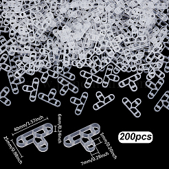 PEプラスチックタイルポジショナー200個  文字t  透明  25x40x6mm  穴：5x7mm&nbsp;KY-UN0001-13