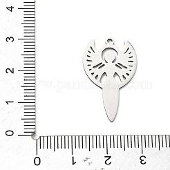 ステンレスペンダント201個  天使と翼のチャーム  ステンレス鋼色  26.5x16x1mm  穴：1.4mm&nbsp;SA-CBA6FBD-18P