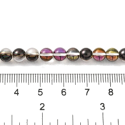 透明電気メッキガラスビーズ連売り  パール光沢メッキ  ラウンド  ブラック  6mm  穴：0.8mm  約67個/連  14.84~15.16''（37.7~38.5センチメートル）&nbsp;GLAA-T032-T6mm-C06