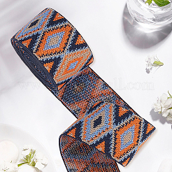 2.5Yards Rhombus Vintage Jacquard Polyester Ribbon&nbsp;OCOR-CY0004-48C