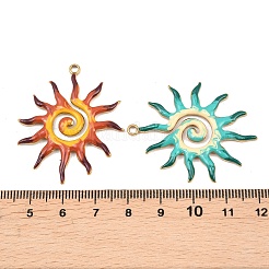 304ステンレススチールエナメルペンダント  太陽のチャーム  ゴールドカラー  ミックスカラー  40.5x34x2.5mm  穴：2.5mm&nbsp;STAS-B132-01G