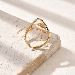樹脂フィンガー指輪  女性用304ステンレススチールオープンカフリング  18KGP本金メッキ  菱形  20mm  調整可能&nbsp;STAS-Z112-15G-03