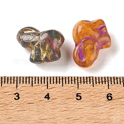 手作りランプワークビーズ  象  ゴールドライン入り  ミックスカラー  14x16x7.5mm  穴：1.2mm&nbsp;LA-CBA4A8C-07