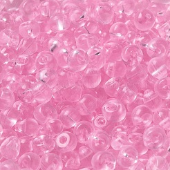 透明なアクリルビーズ  トップ掘削  丸い鈴丸ビーズ  パールピンク  5.5x5x4mm  穴：1.2mm  約8333個/セット&nbsp;MACR-K359-02G