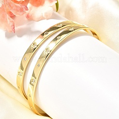 Brass Micro Pave Clear Cubic Zirconia Cuff Bangles&nbsp;BJEW-Z001-04G