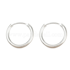 真鍮製フープピアス  鉛フリー＆カドミウムフリー  925銀メッキ  14x1.5mm&nbsp;EJEW-F378-02S