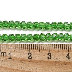 電気メッキガラスビーズセット  パール光沢メッキ  多面カット  スター  ライムグリーン  3x4x4mm  穴：1mm  約98個/連  12.60''（32センチメートル）&nbsp;GLAA-Q105-02-08