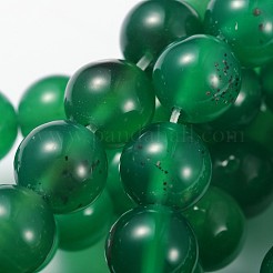 Round Natural Green Onyx Agate Beads Strands&nbsp;G-S119-03-8mm