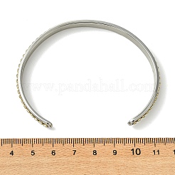 Brass Crystal Rhinestone and 201 Stainless Steel Open Cuff Bangles&nbsp;BJEW-JB14318-01