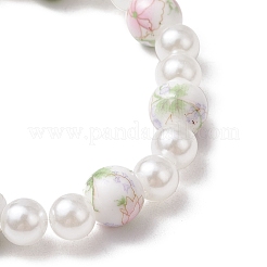 ABS Plastic Imitation Pearl Round Beads Stretch Bracelets for Women&nbsp;BJEW-JB11606-03