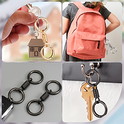 12Pcs 3 Colors Nordic Retro Zinc Alloy Double Spring Ring Clasps&nbsp;FIND-SC0012-87B