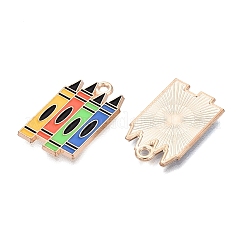合金エナメルチャーム  クレヨンチャーム  ライトゴールド  カラフル  22x14x1mm  穴：1.6mm&nbsp;ENAM-Q004-01KCG-27